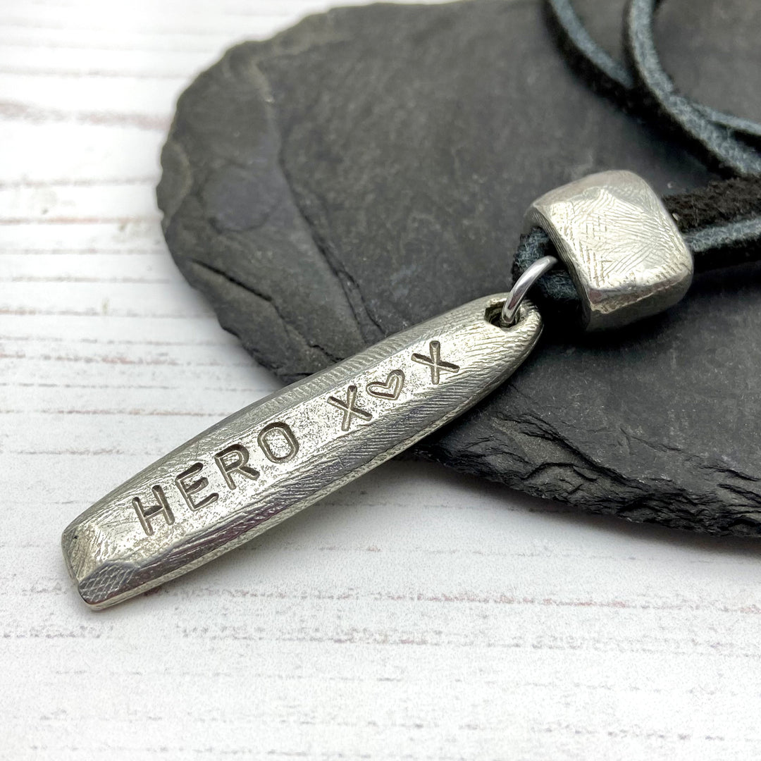 Personalised Chunky Tag And Suede Necklace