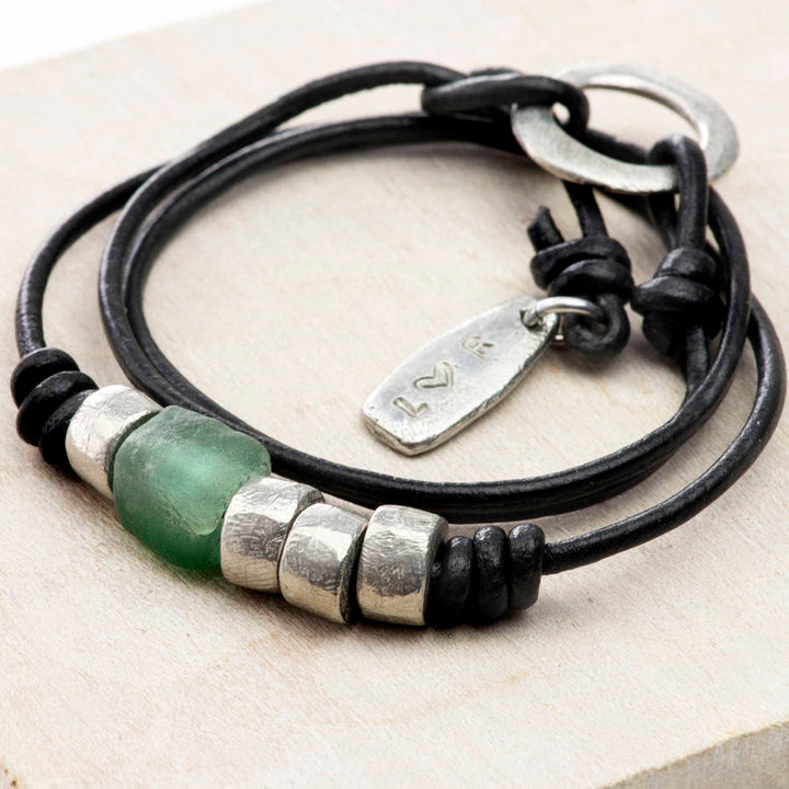 Personalised Glass Wrist Wrap Bracelet