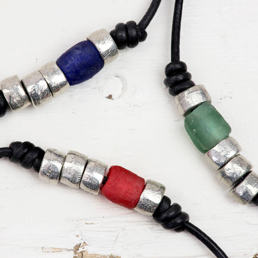 Personalised Glass Wrist Wrap Bracelet