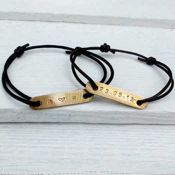 Personalised Slim Brass Identity Bracelet