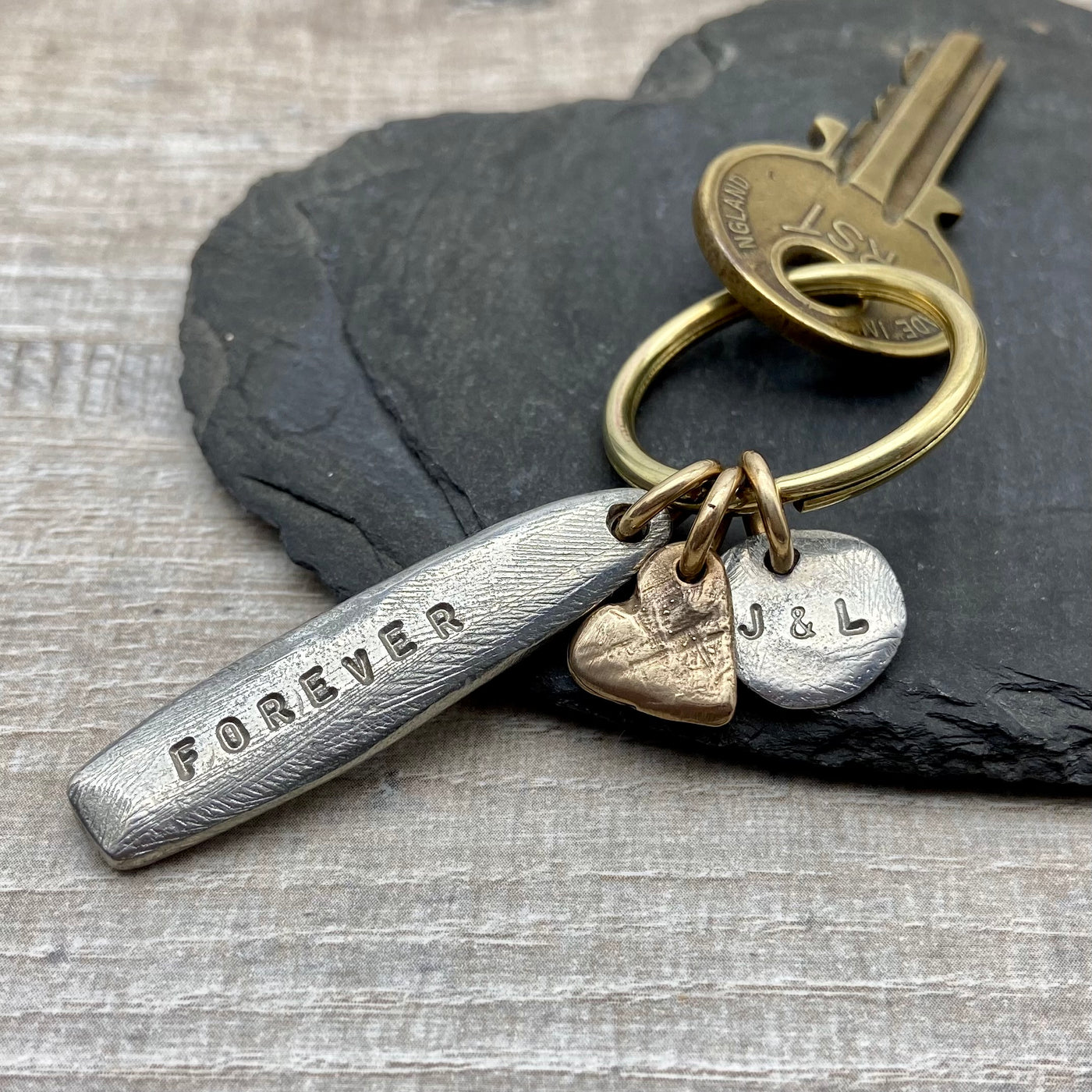 Personalised Message And Heart Keyring