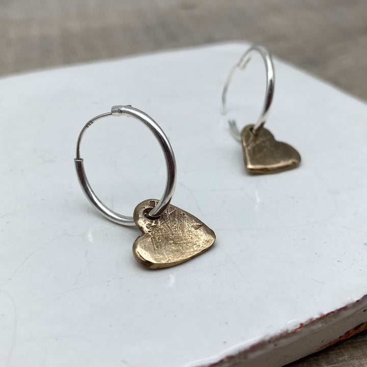 Little Bronze Heart Hoop