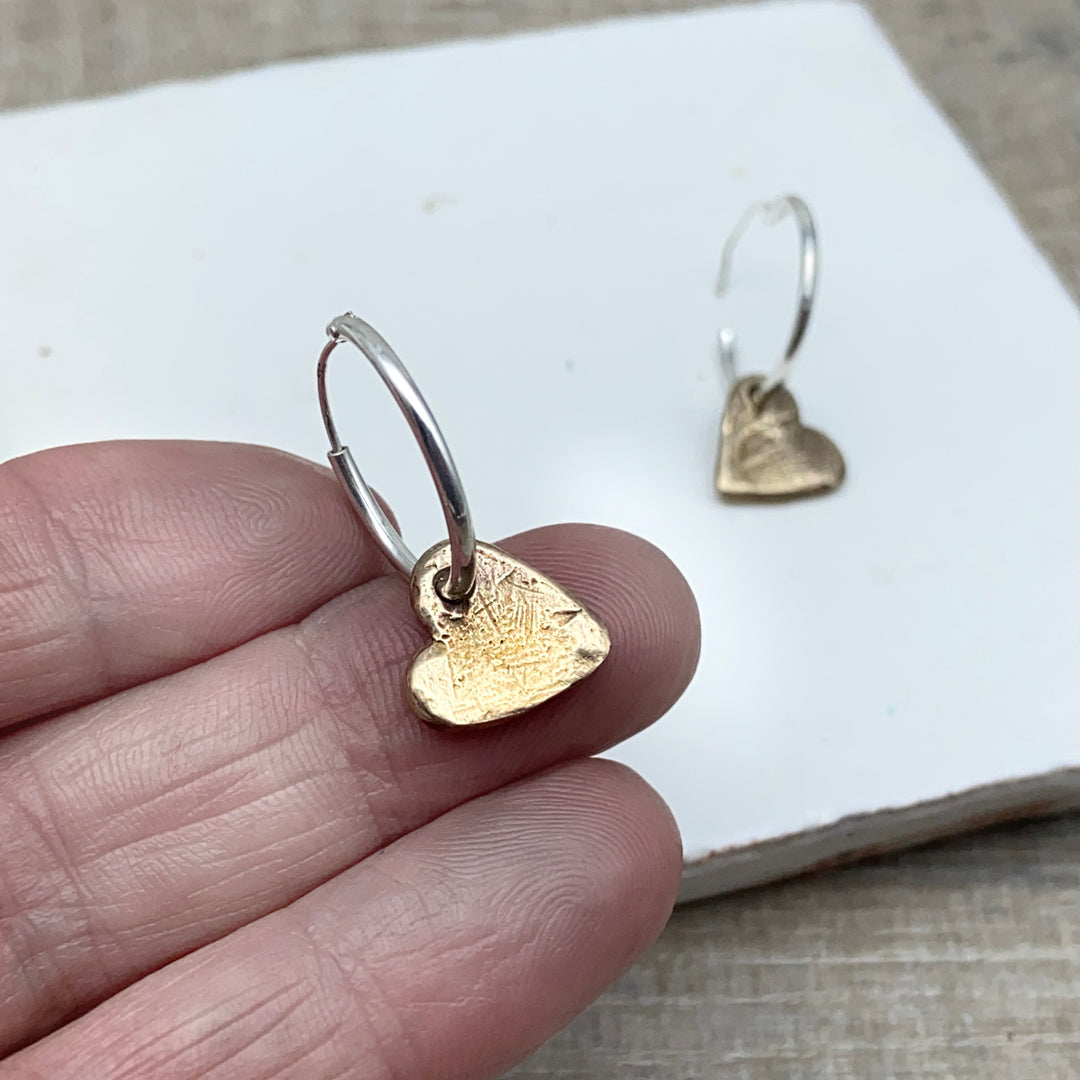 Little Bronze Heart Hoop