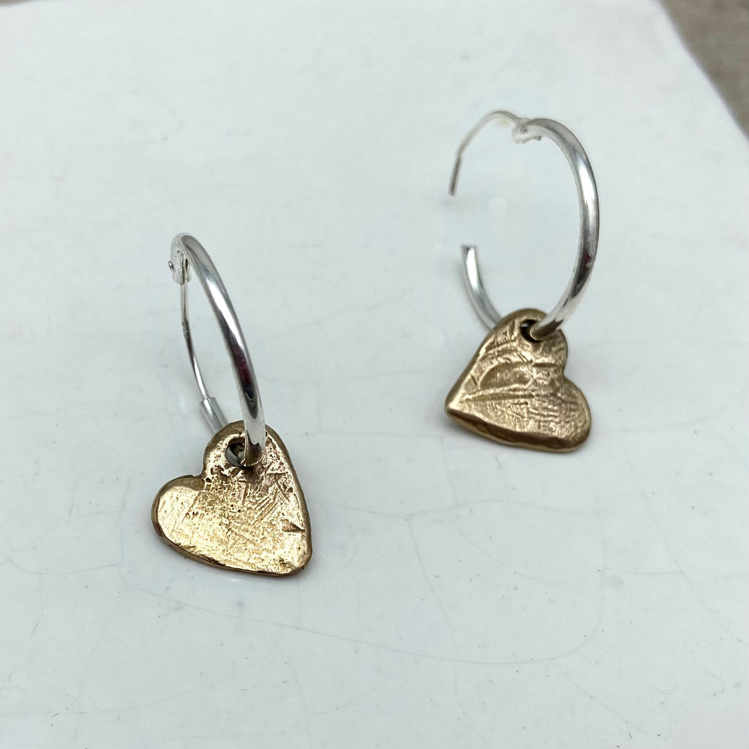 Little Bronze Heart Hoop