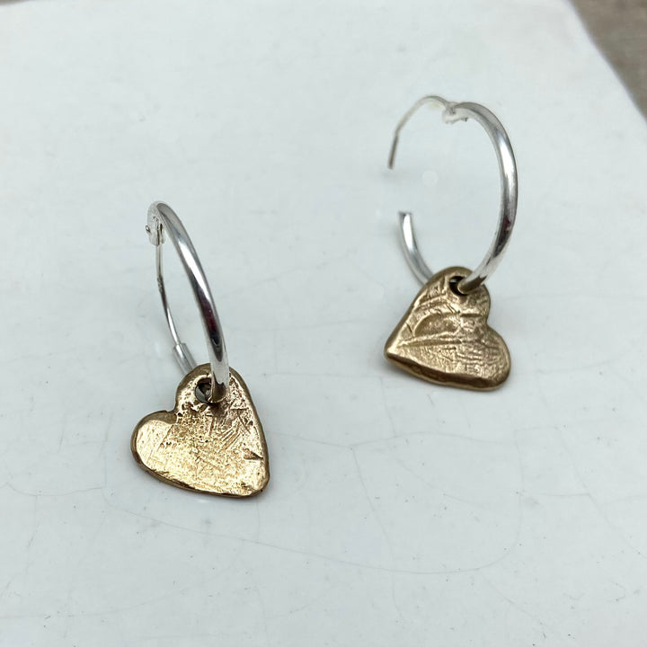 Little Bronze Heart Hoop