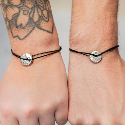 Personalised couples button Friendship Bracelets