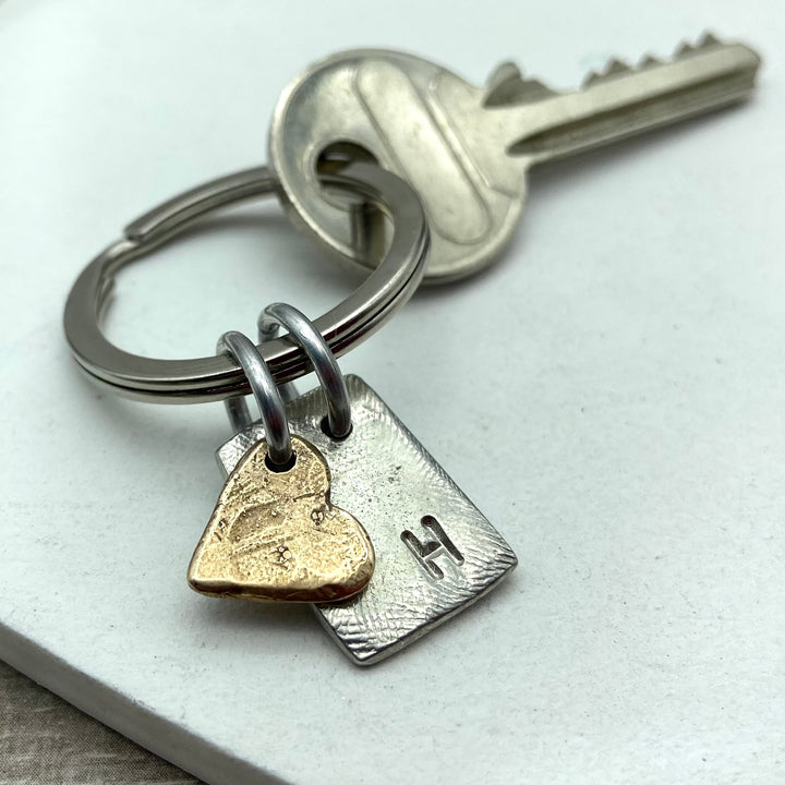 Tag & heart keyring