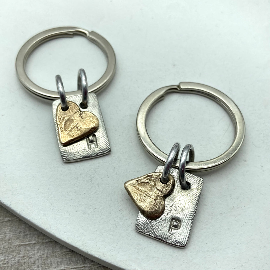 Tag & heart keyring