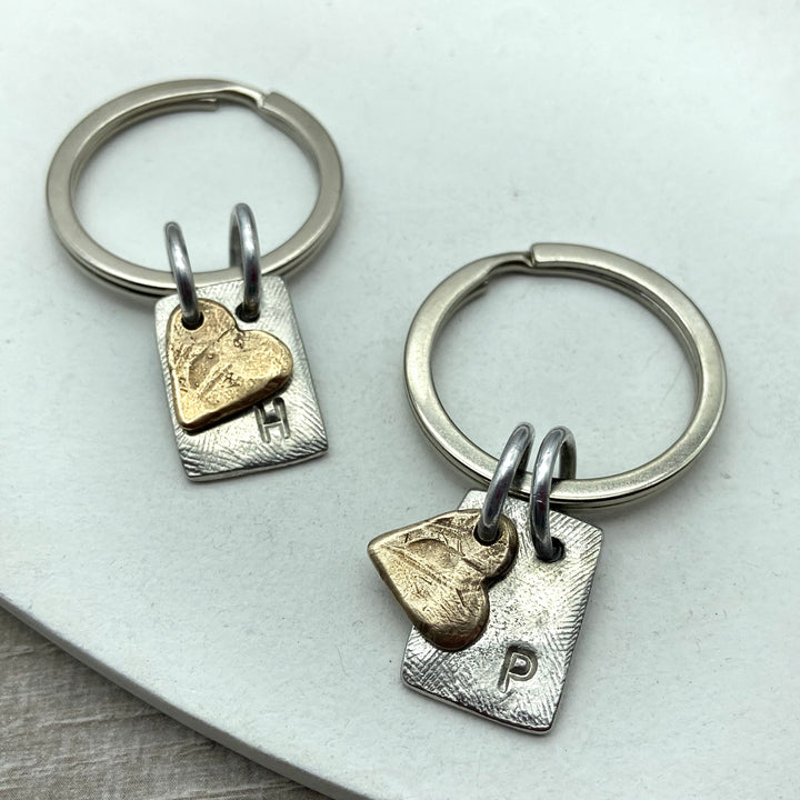 Tag & heart keyring