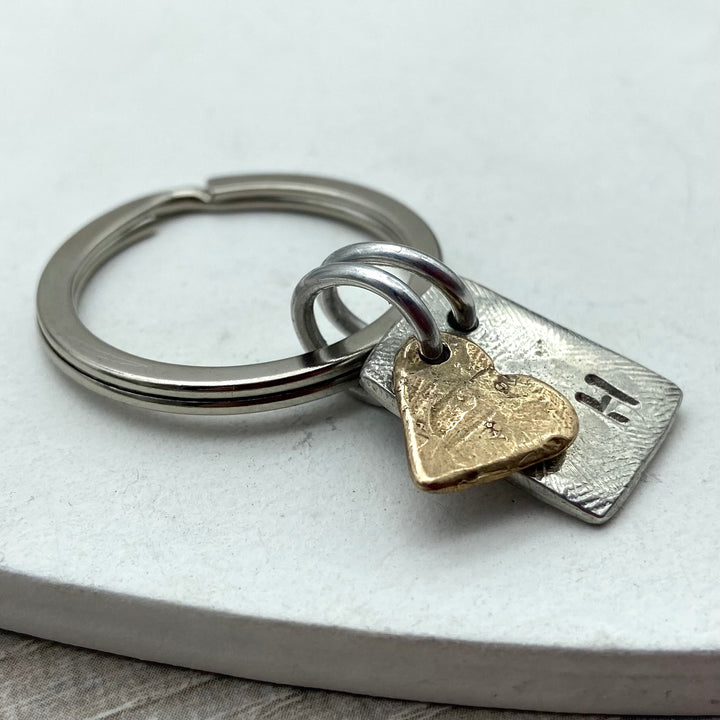Tag & heart keyring