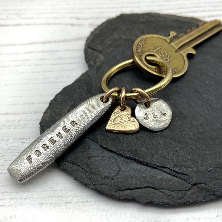Personalised Message And Heart Keyring