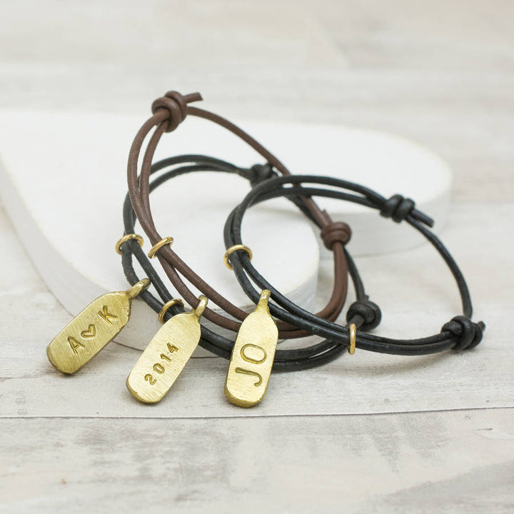 Personalised Brass Tag Bracelet