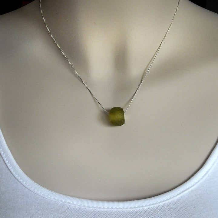 Simplicity Silver Recycled Glass Necklace