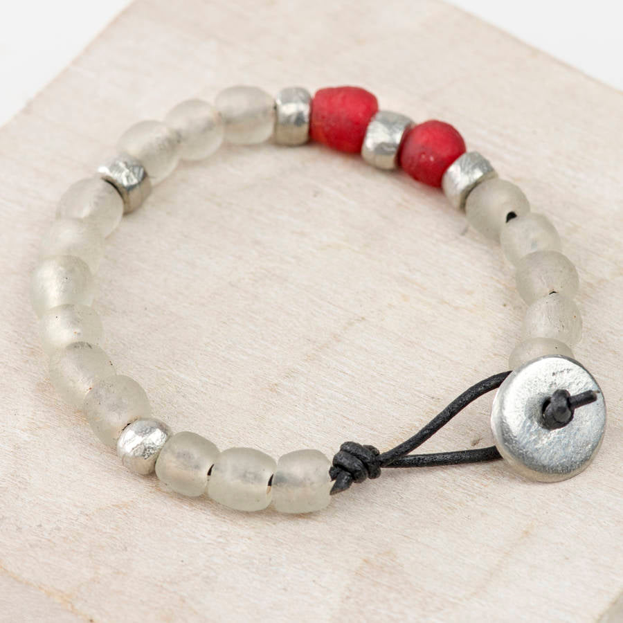 Personalised  Handmade Bead & Charm Bracelet