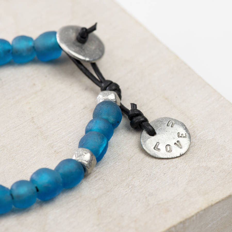 Personalised  Handmade Bead & Charm Bracelet