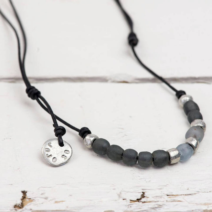 Personalised Glass & Pewter Necklace