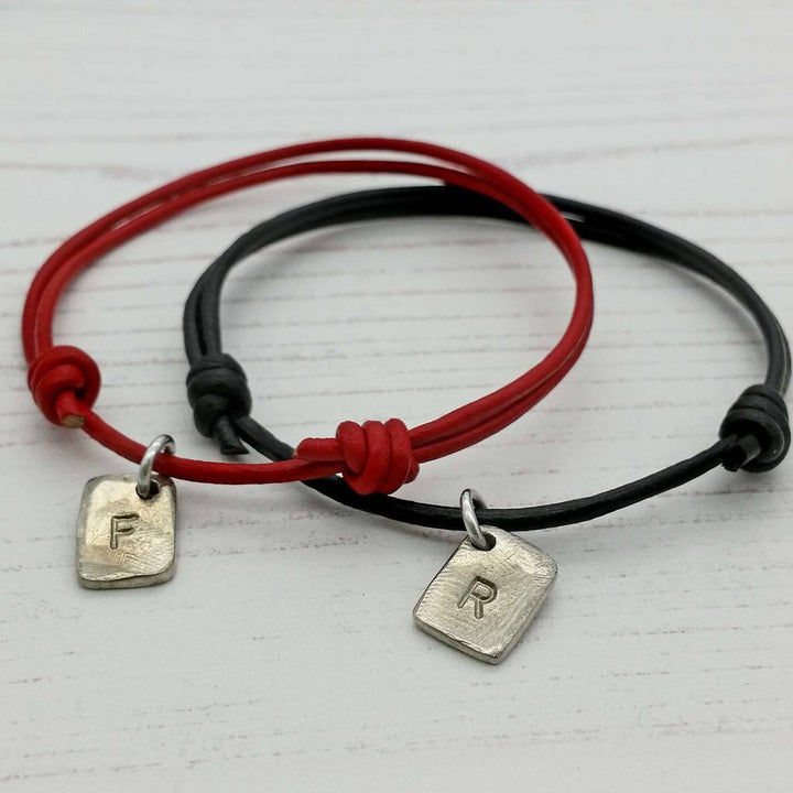 Personalised Couples Pewter Tag Bracelet