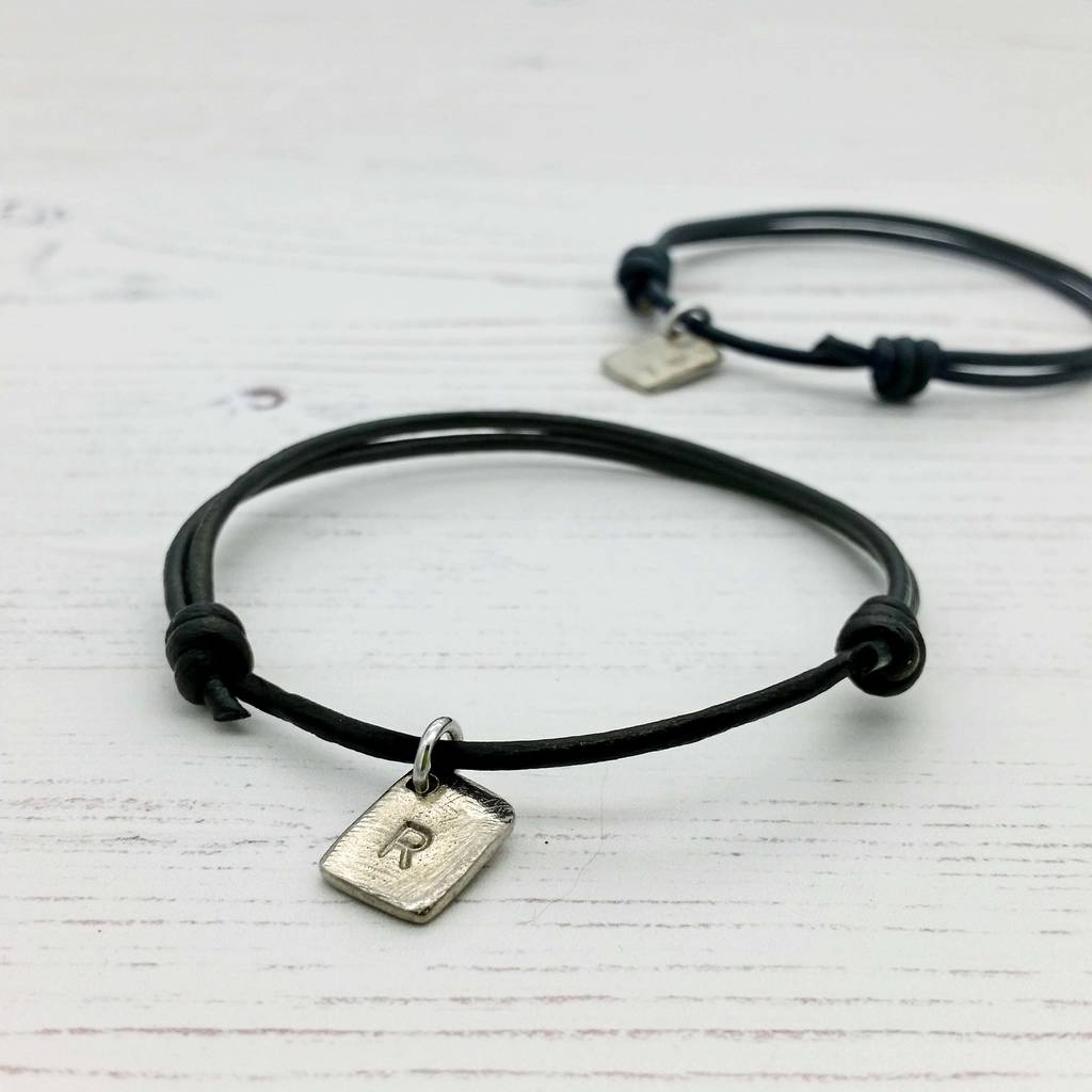 Personalised Couples Pewter Tag Bracelet