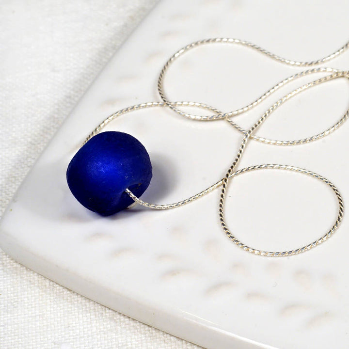 Simplicity Silver Recycled Glass Necklace