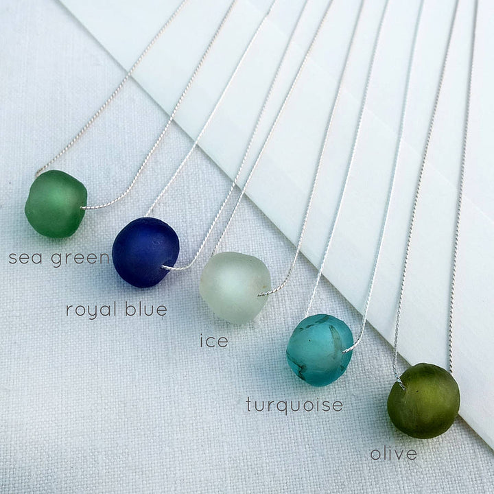 Simplicity Silver Recycled Glass Necklace