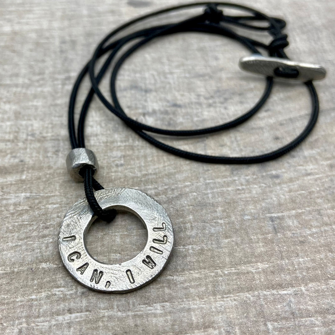Personalised Pewter Hoop Necklace