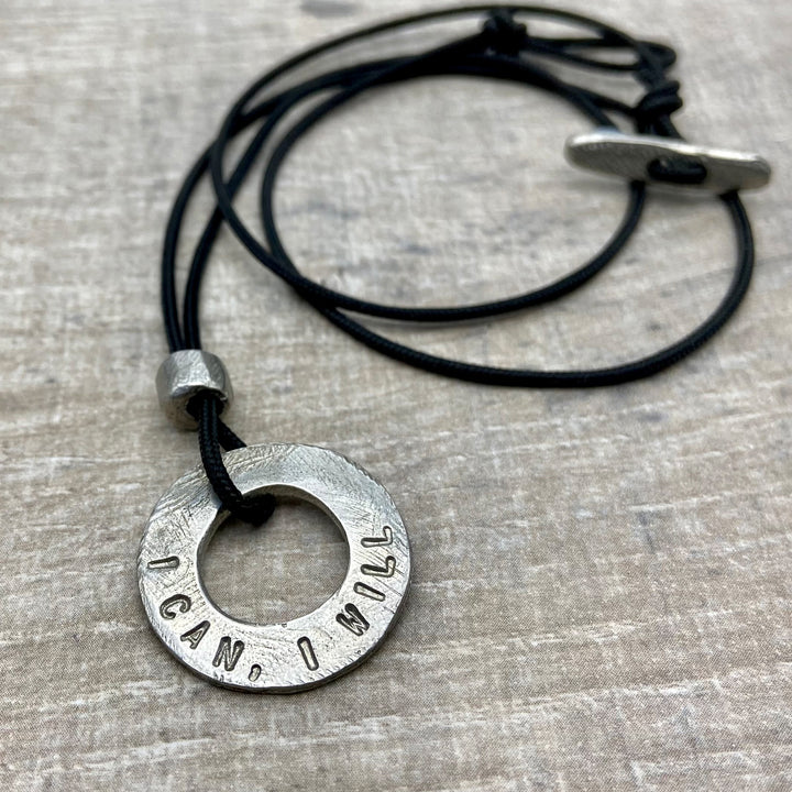 Personalised Pewter Hoop Necklace