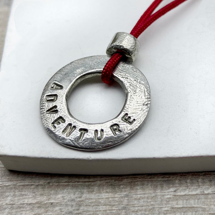 Personalised Pewter Hoop Necklace
