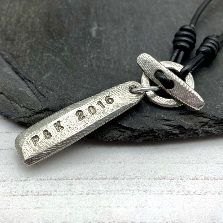 Personalised Hoop And Bar Necklace